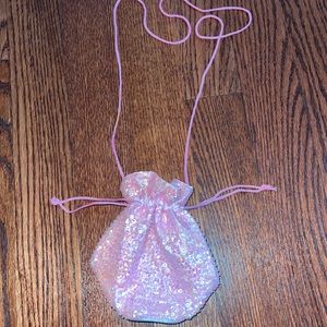 Children’s Pink sequin drawstring bag pouch